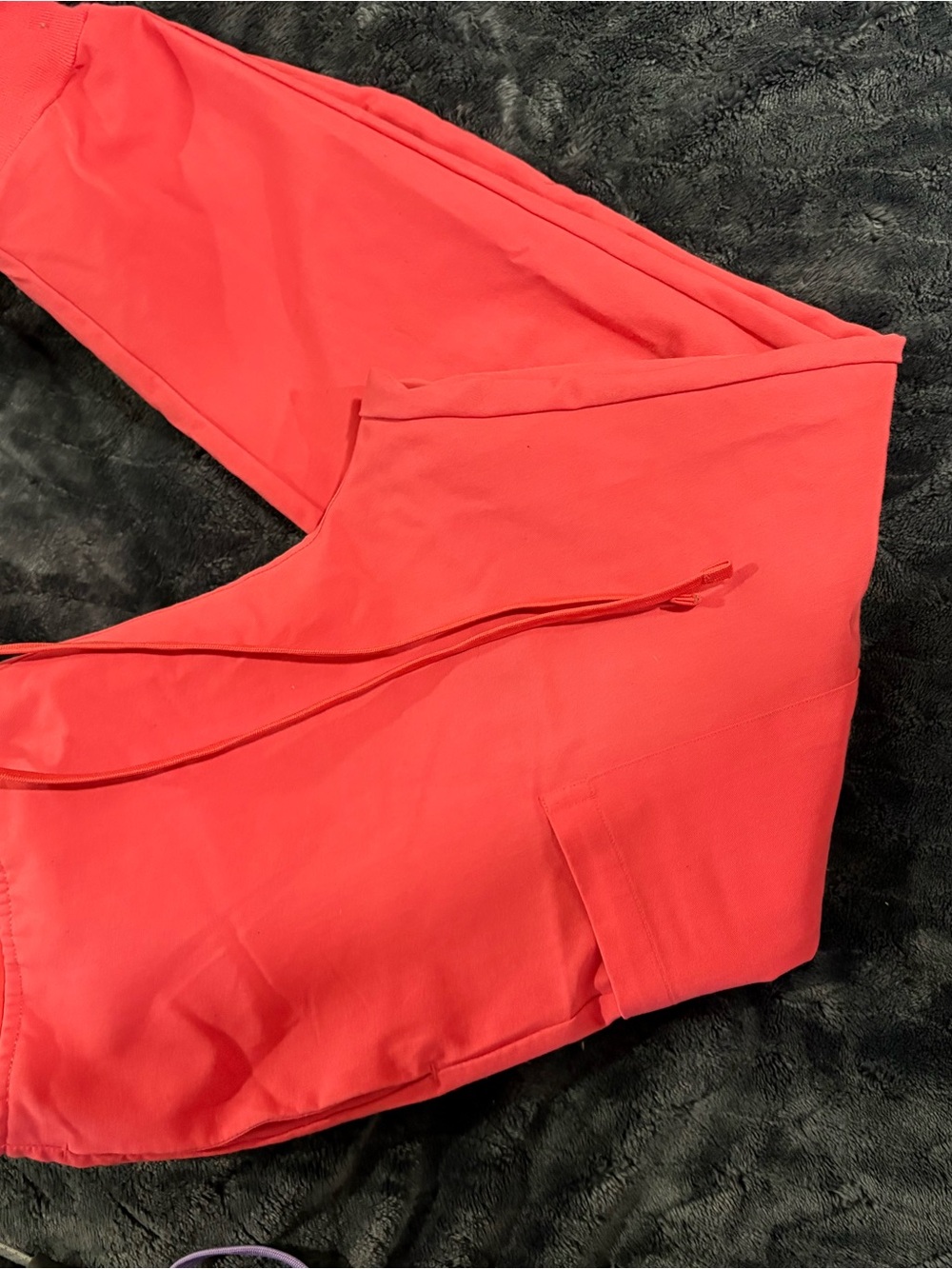 Coral Drawstring Jogger Scrub Pants